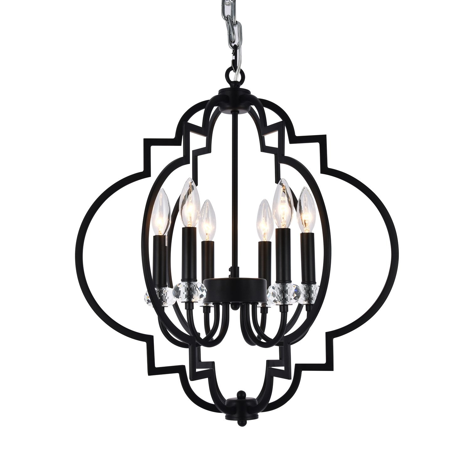 Chandelier In Black Finish by Bethel