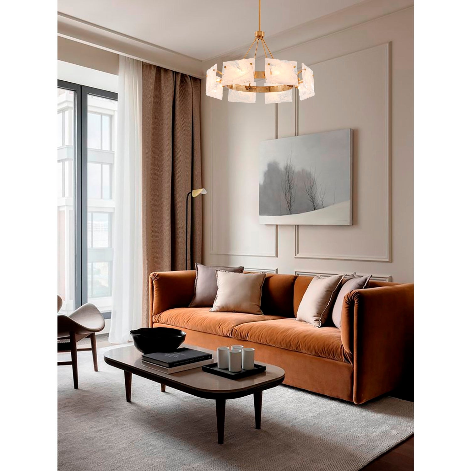 Chandelier In Gold Finish
