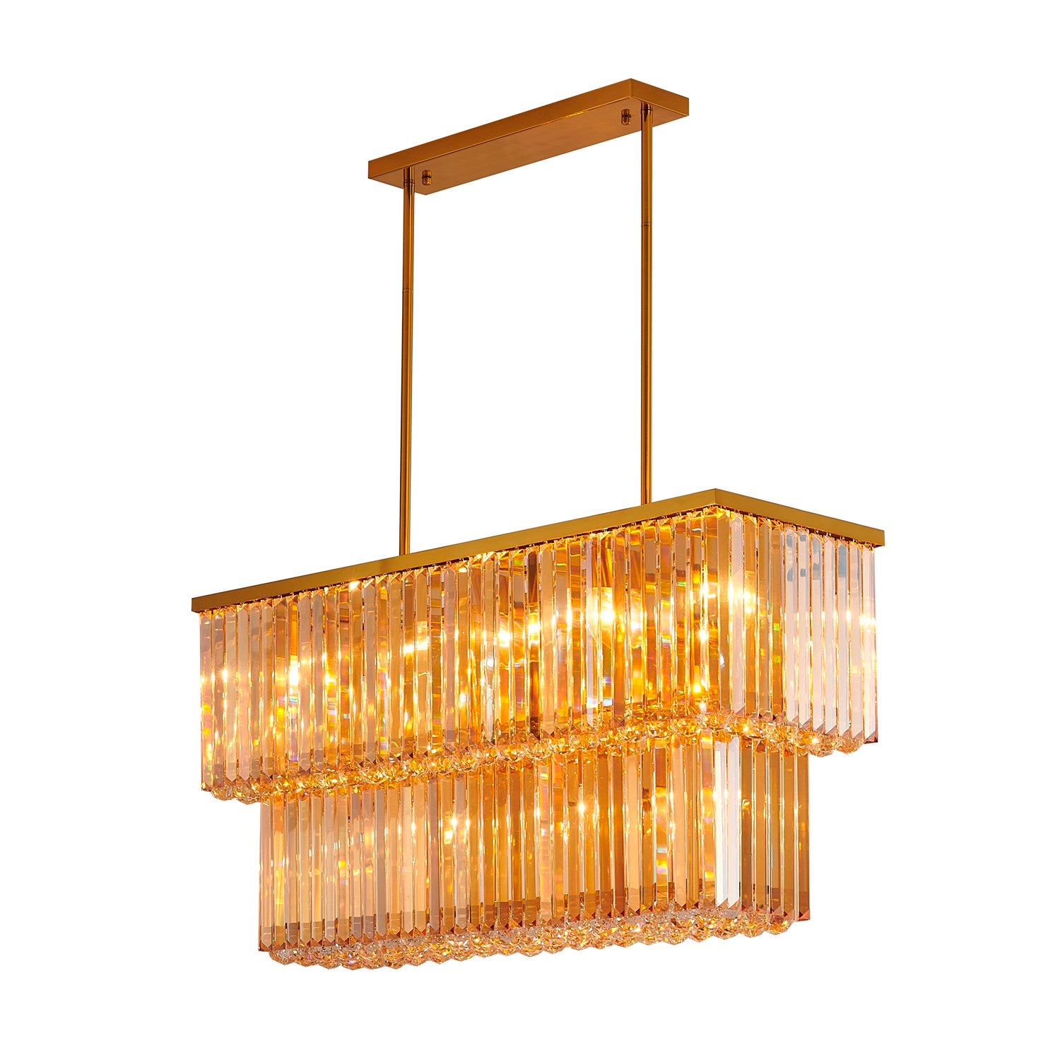 Chandelier In Satin Brass Finish by Bethel
