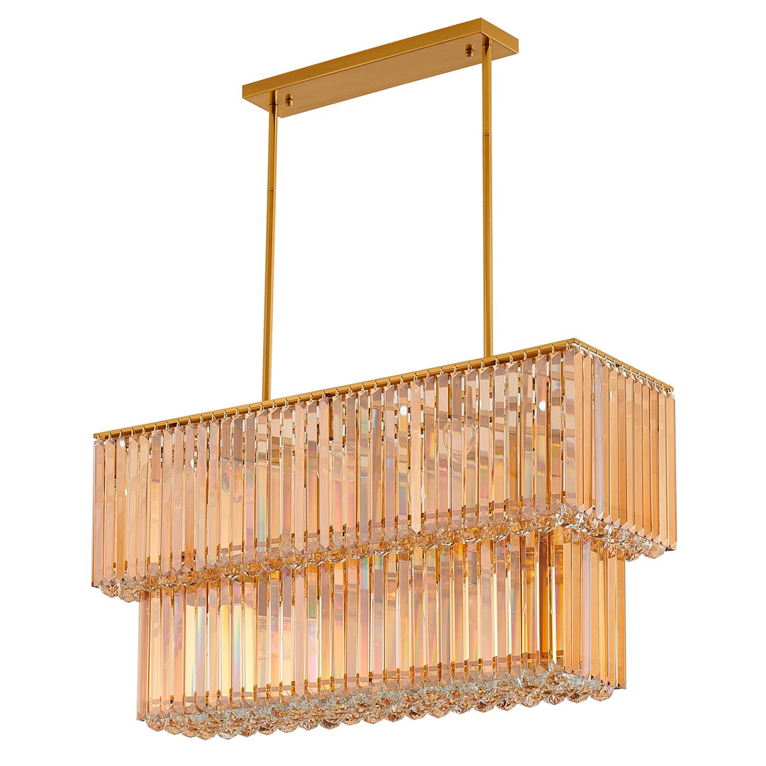 Chandelier In Satin Brass Finish