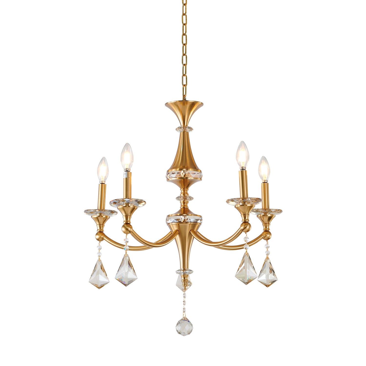 Chandelier In Stain Brass Finish by Bethel