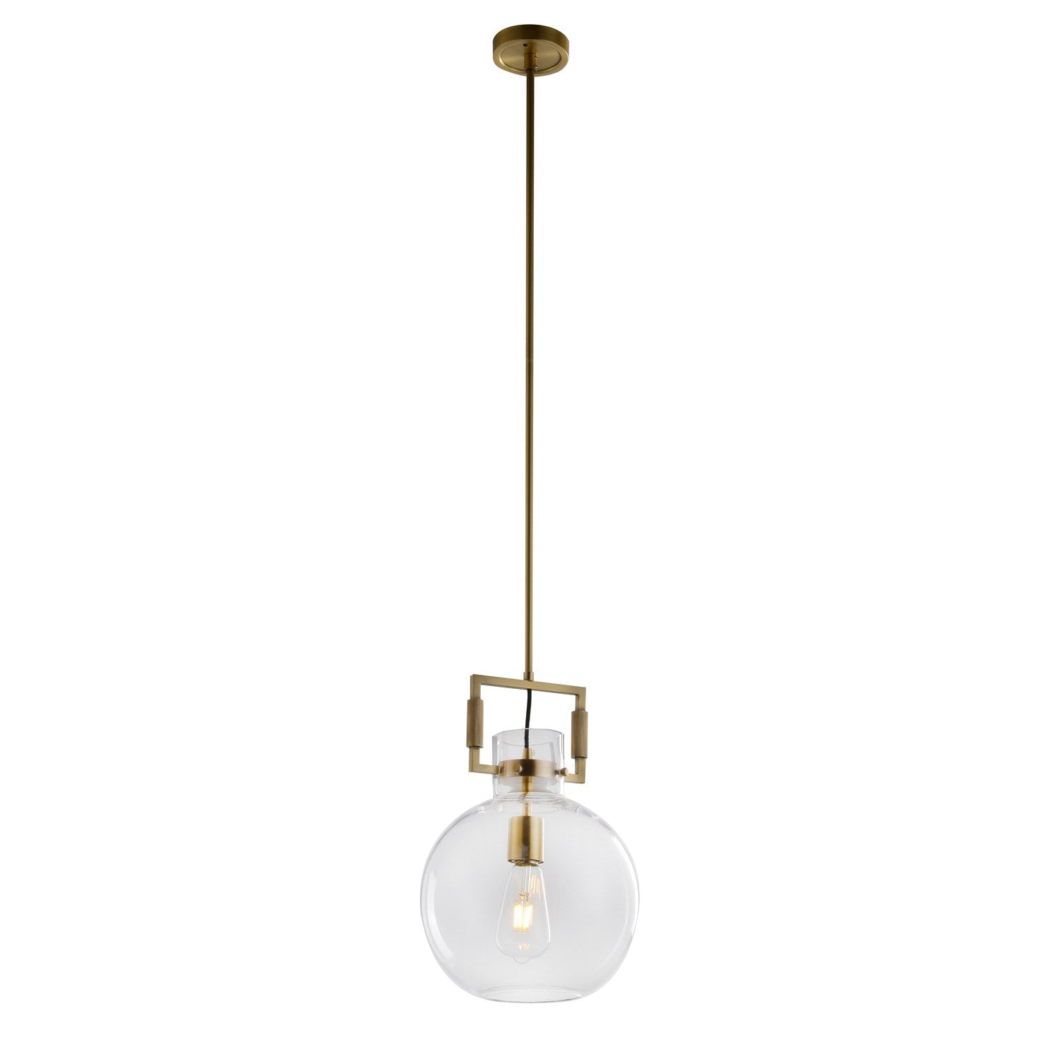 Single Pendant Lighting In Brass Finish by Bethel