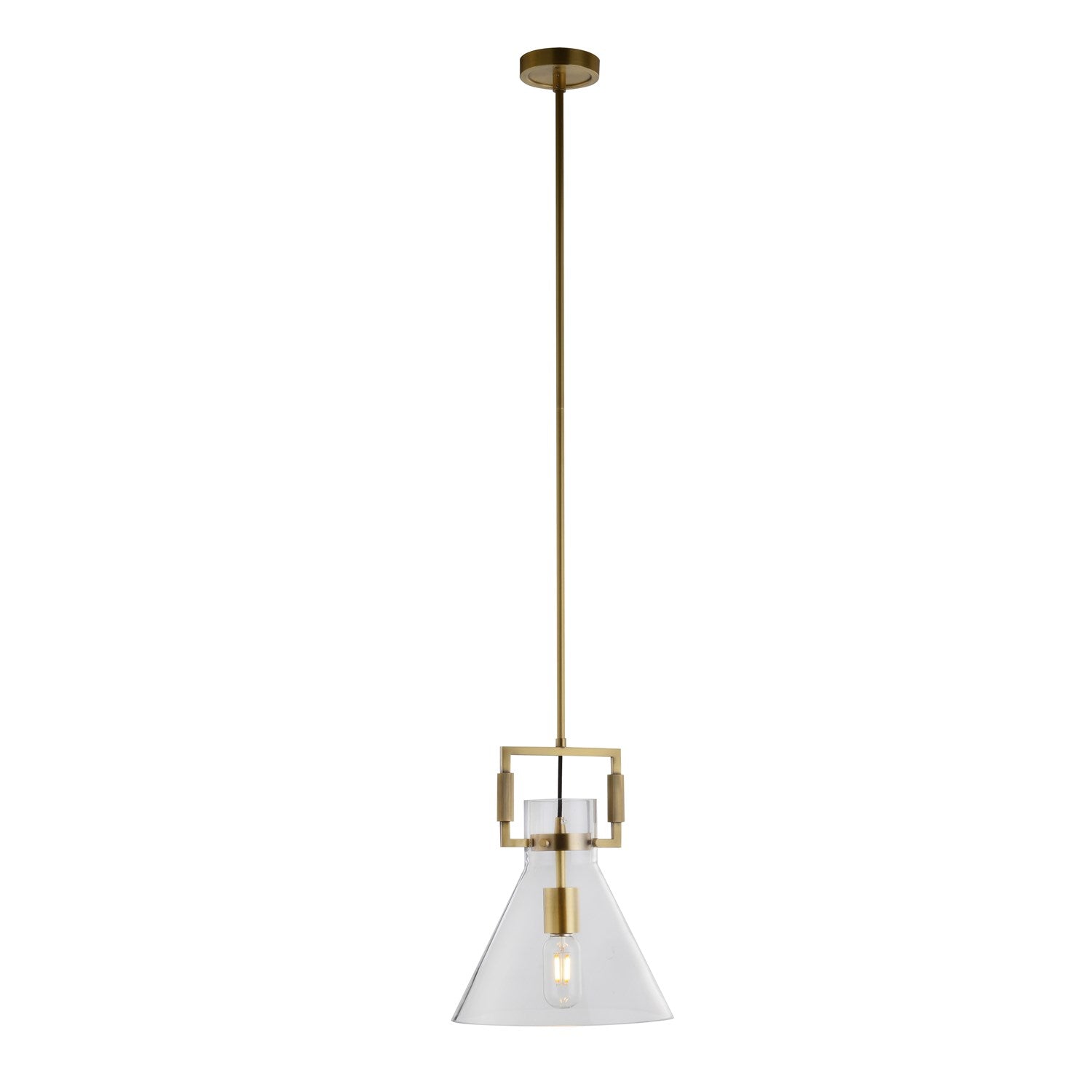 Single Pendant Lighting In Brass Finish by Bethel