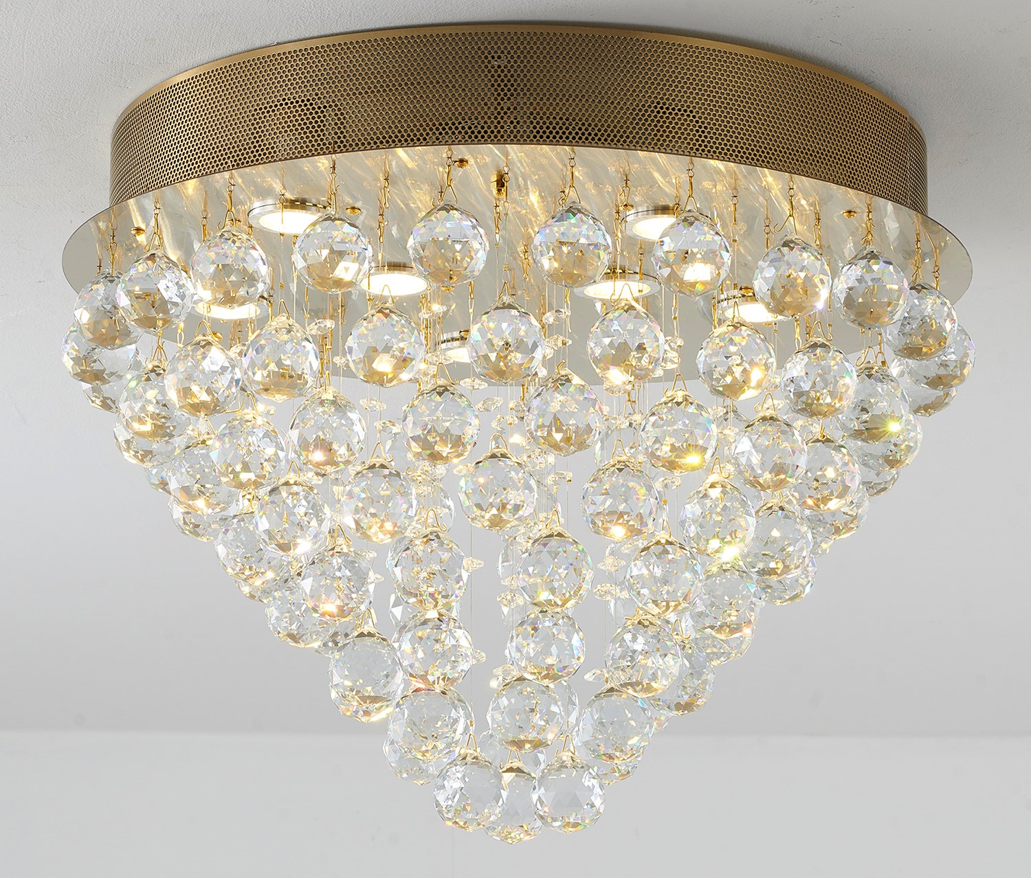 Semi Flush Mount In Gold Finish