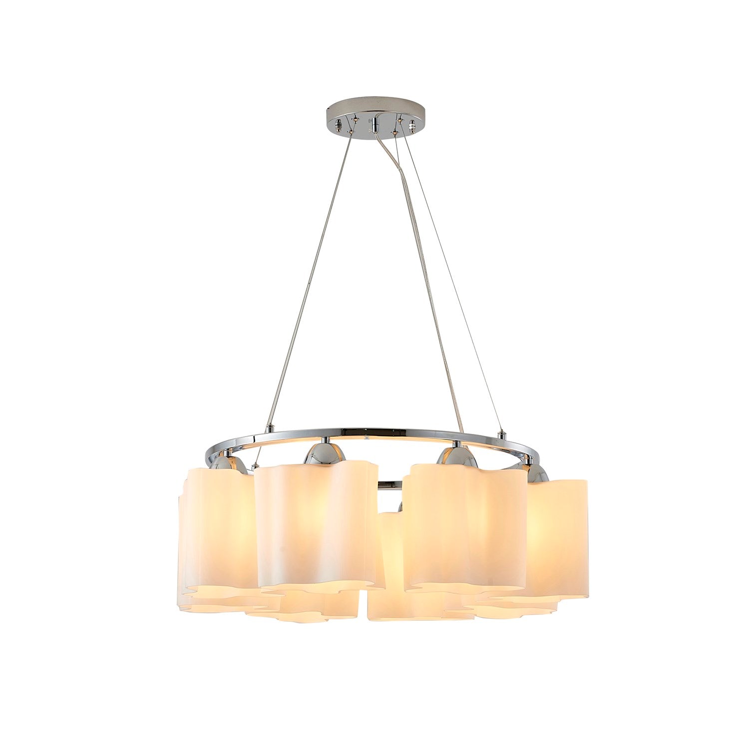 Chandelier In White Finish by Bethel