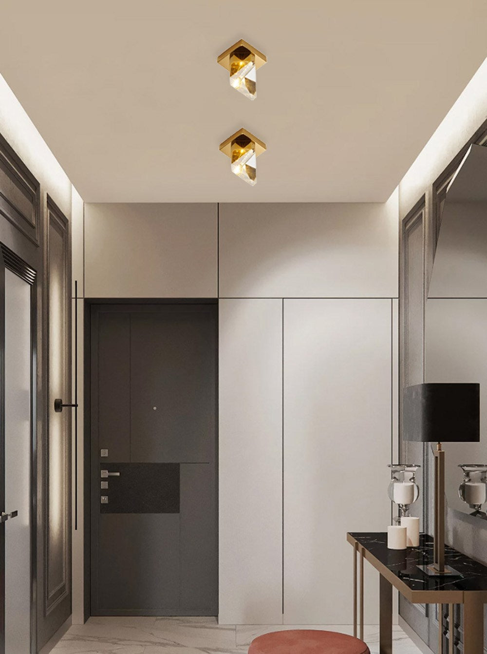 Led Flush Mount In Brass Finish by Bethel