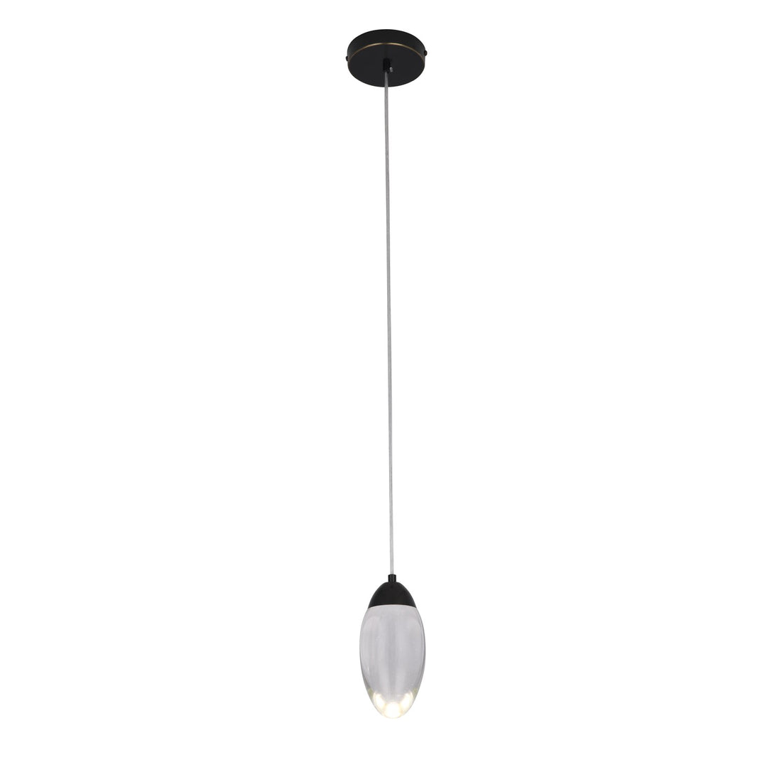 Led Pendant In Matte Black Finish by Bethel