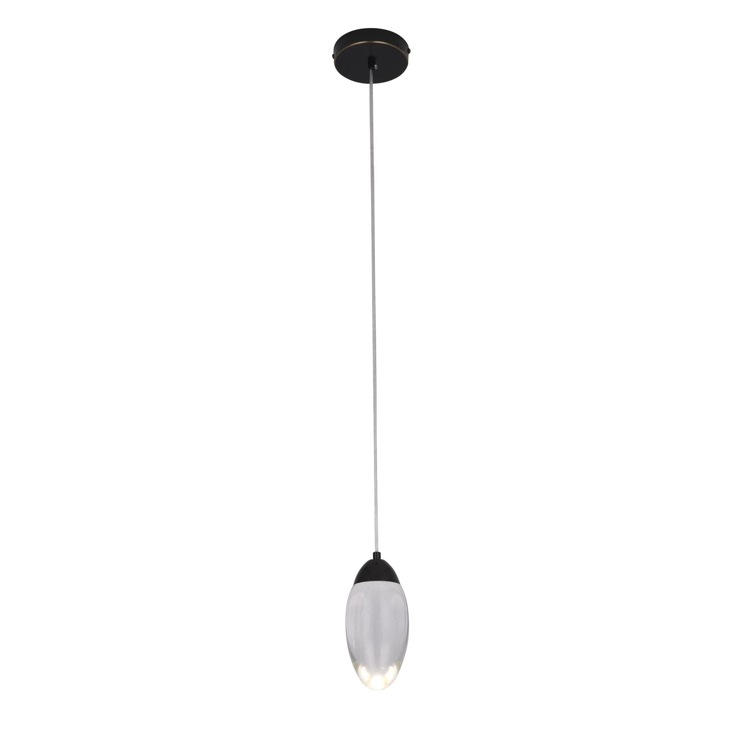 Led Pendant In Matte Black Finish by Bethel