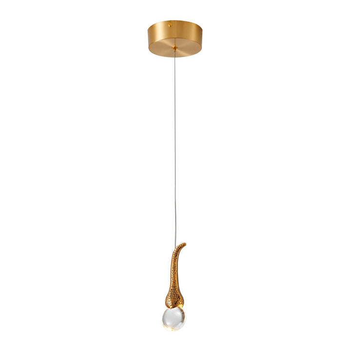 Led Pendant In Antique Gold Finish by Bethel