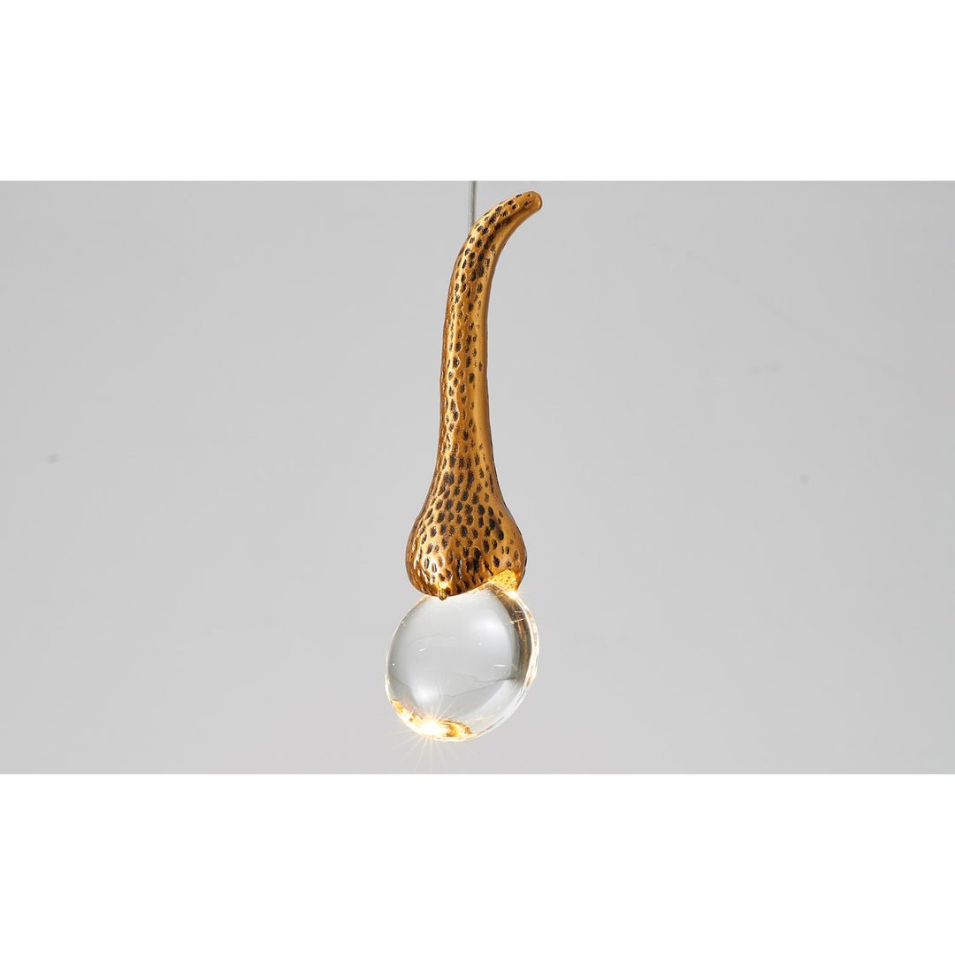 Led Pendant In Antique Gold Finish