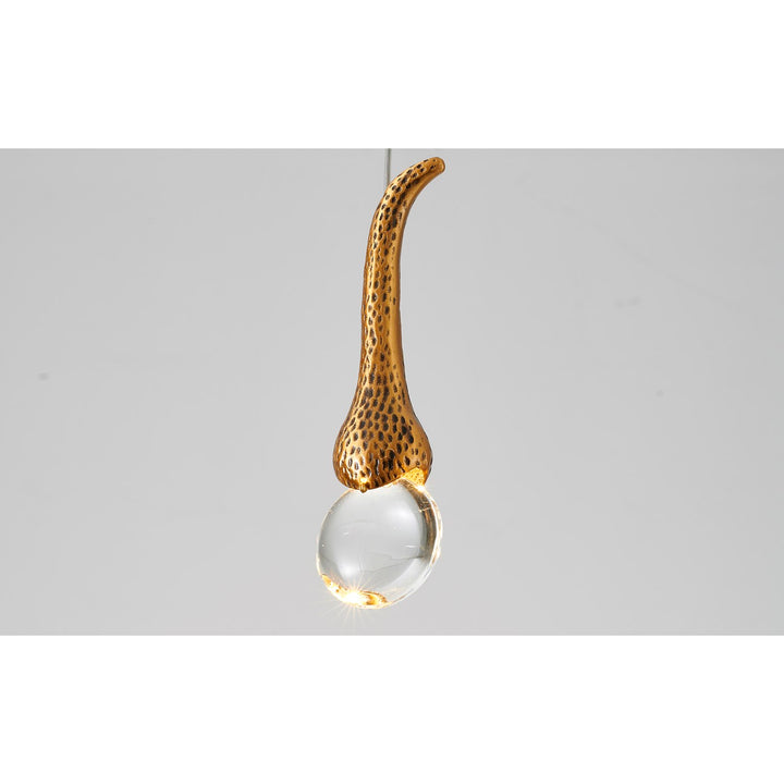 Led Pendant In Antique Gold Finish