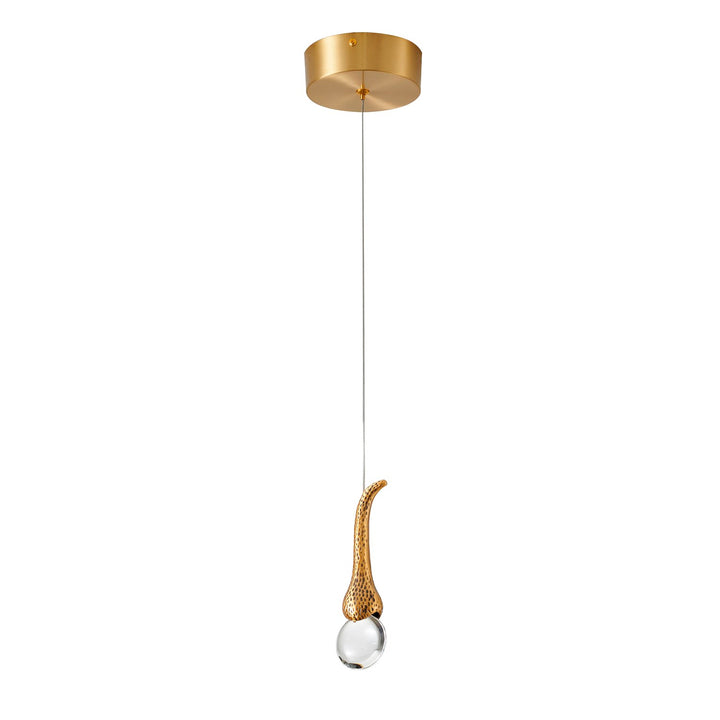 Led Pendant In Antique Gold Finish