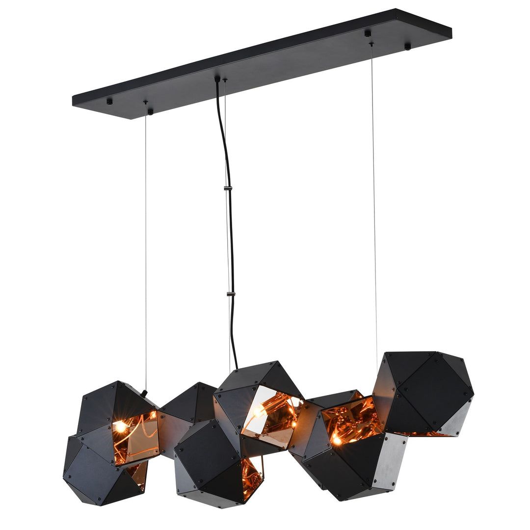 Chandelier In Black Finish by Bethel