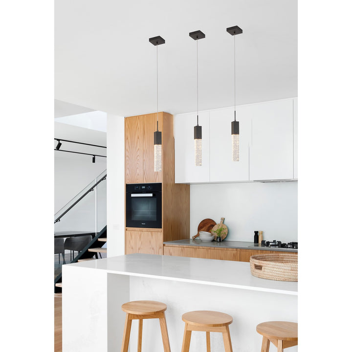Single Pendant Lighting In Matte Black Finish by Bethel