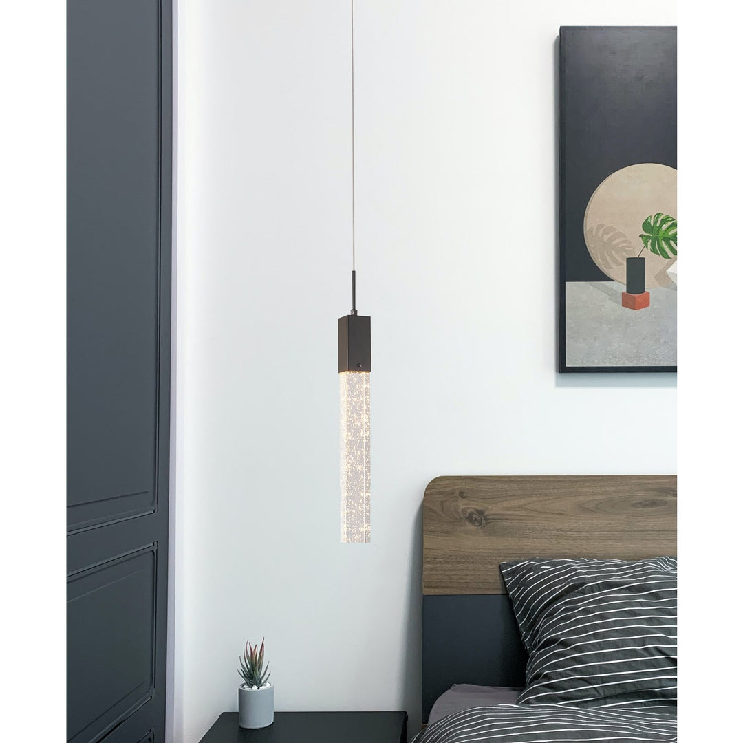 Single Pendant Lighting In Matte Black Finish