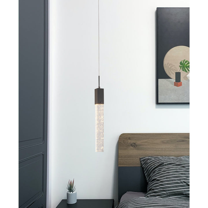 Single Pendant Lighting In Matte Black Finish