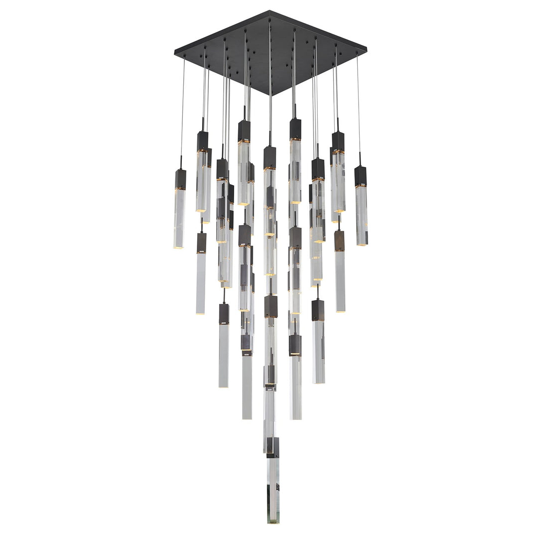 Chandelier In Matte Black Finish by Bethel
