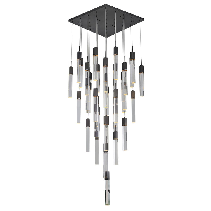 Chandelier In Matte Black Finish by Bethel