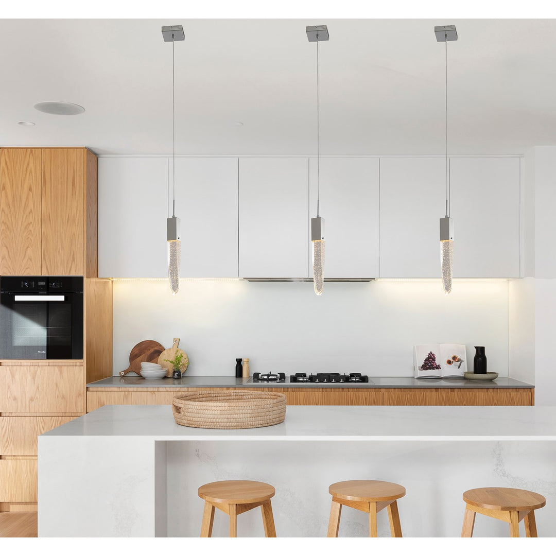 Single Pendant Lighting In Chrome Finish