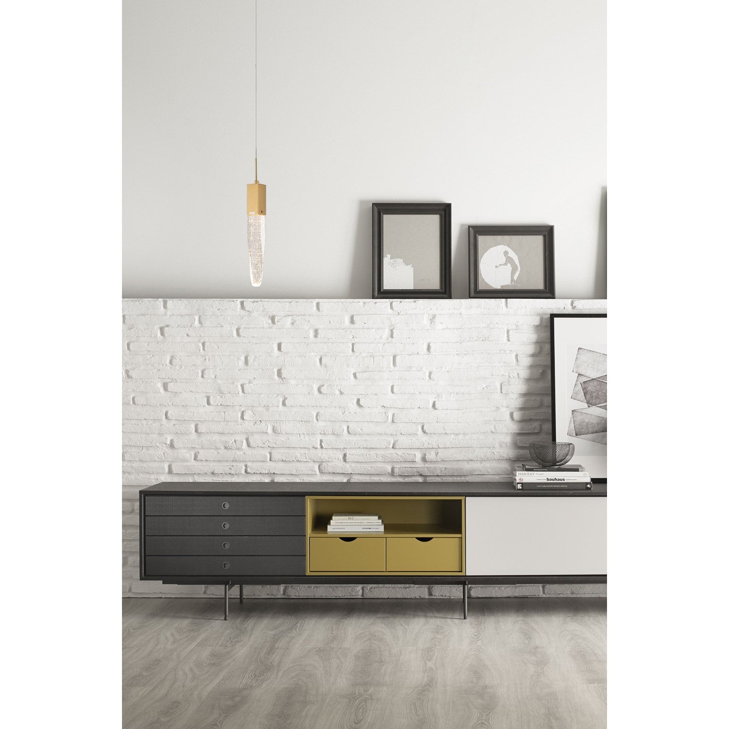 Single Pendant Lighting In Gold Finish by Bethel