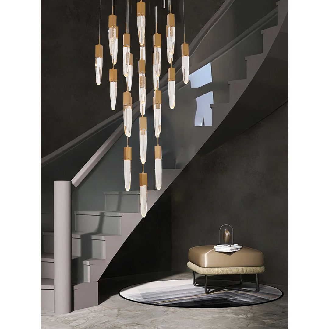 Chandelier In Gold Finish by Bethel