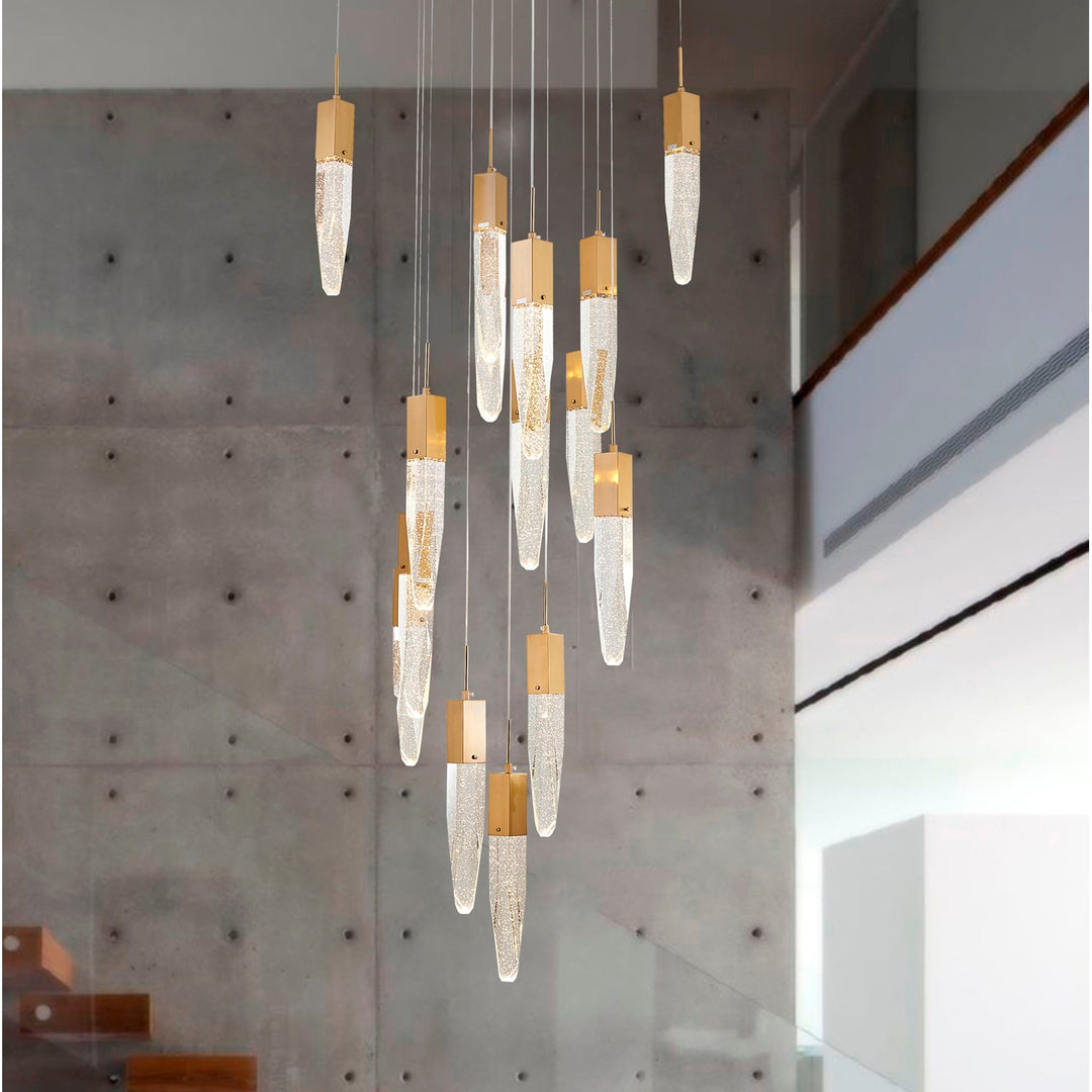 Chandelier In Gold Finish by Bethel