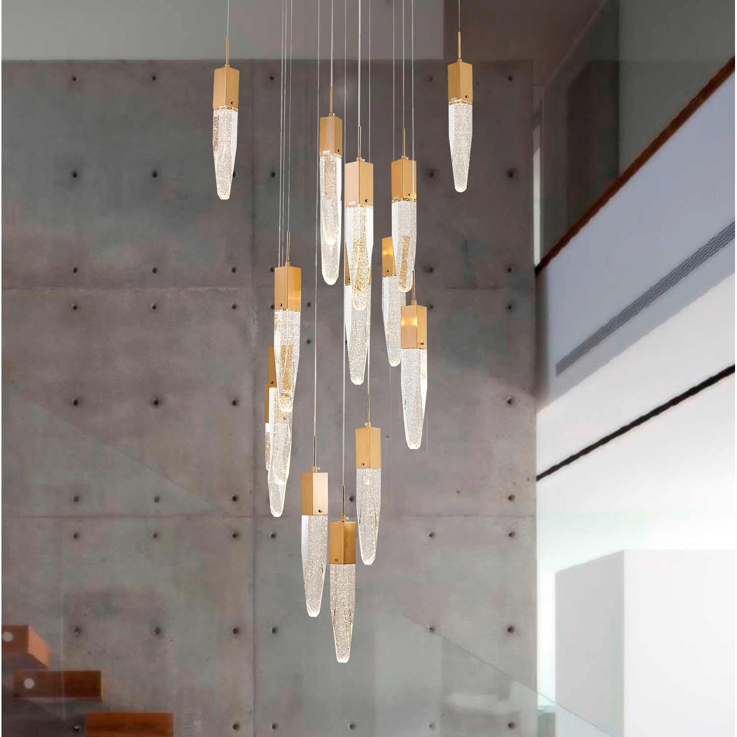 Chandelier In Gold Finish by Bethel