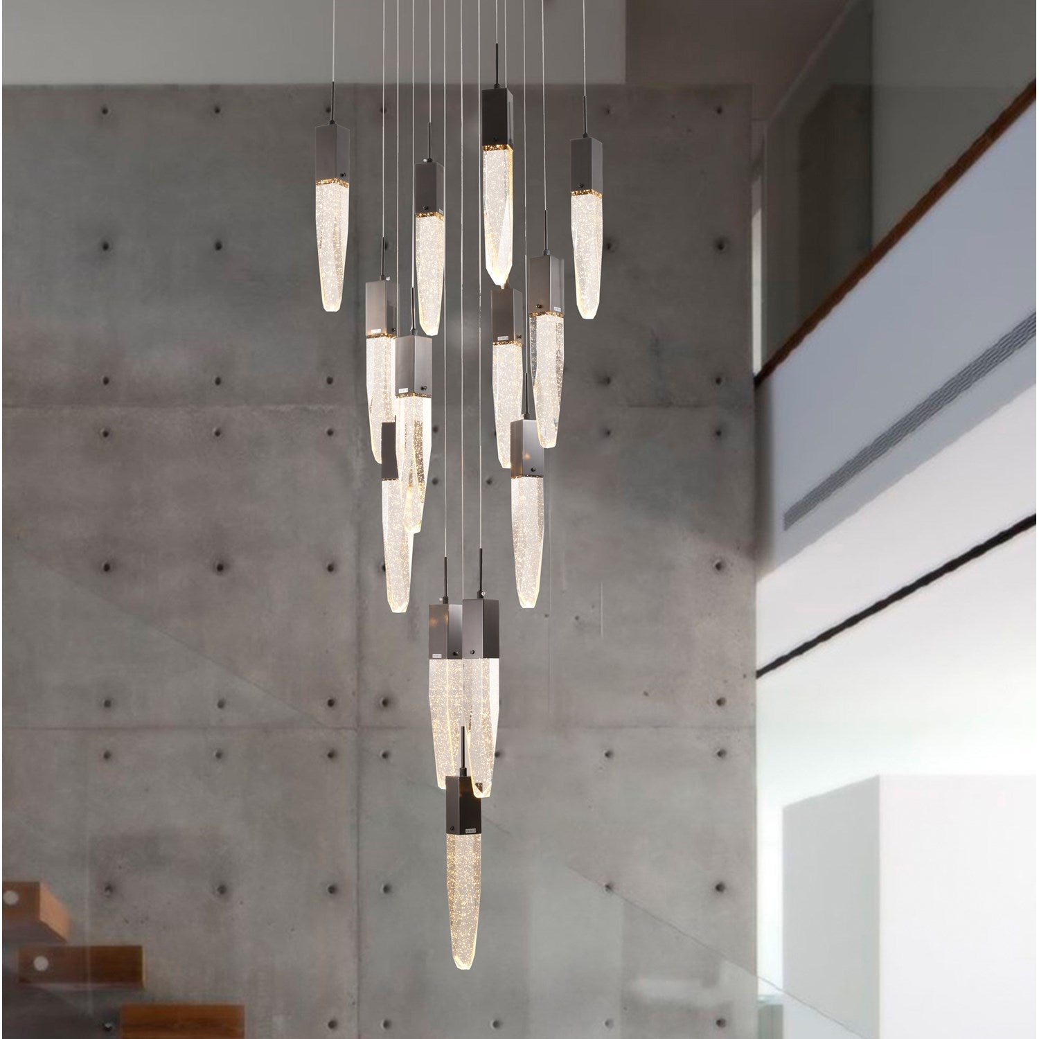 Chandelier In Black Finish by Bethel