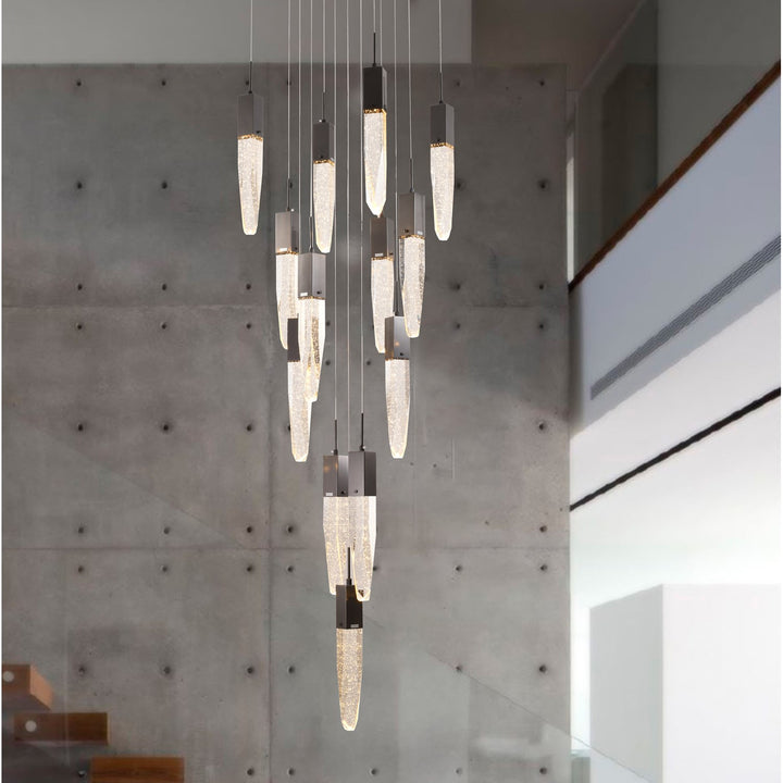 Chandelier In Black Finish by Bethel