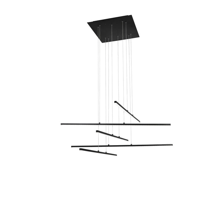 Led Chandelier In Matte Black Finish