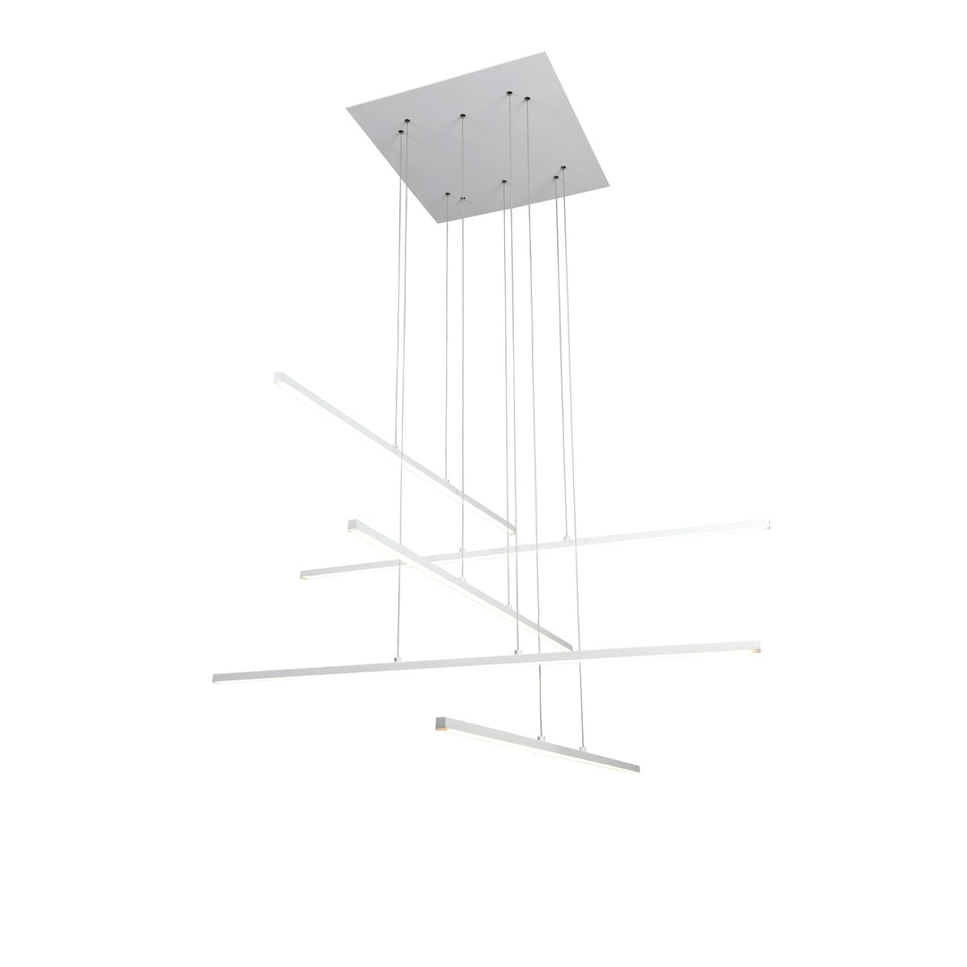 Led Chandelier In Matte White Finish