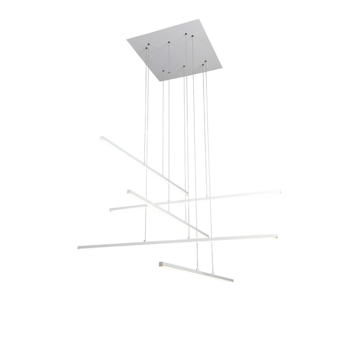 Led Chandelier In Matte White Finish