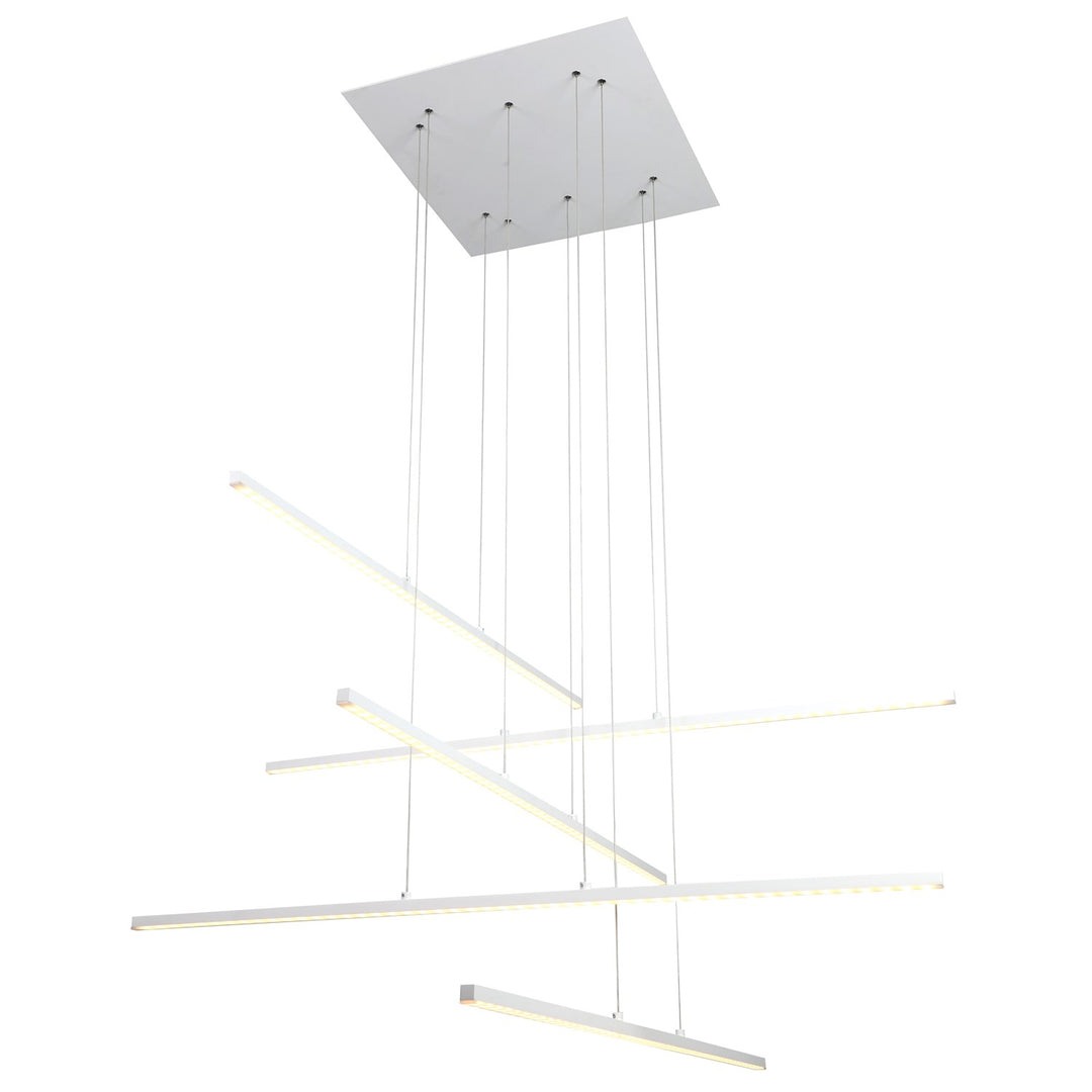 Led Chandelier In Matte White Finish