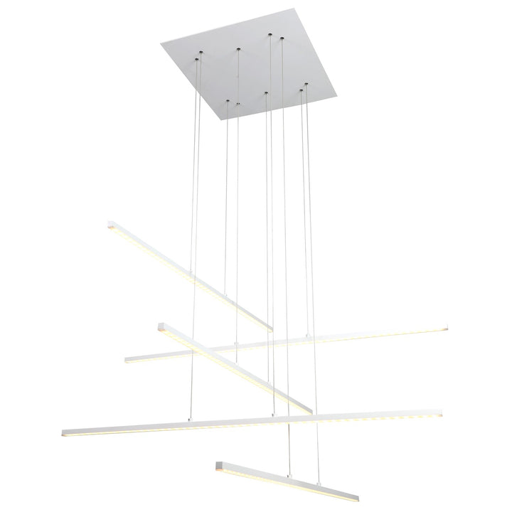 Led Chandelier In Matte White Finish