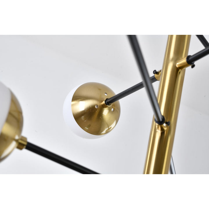 Chandelier In Brass & Black Finish