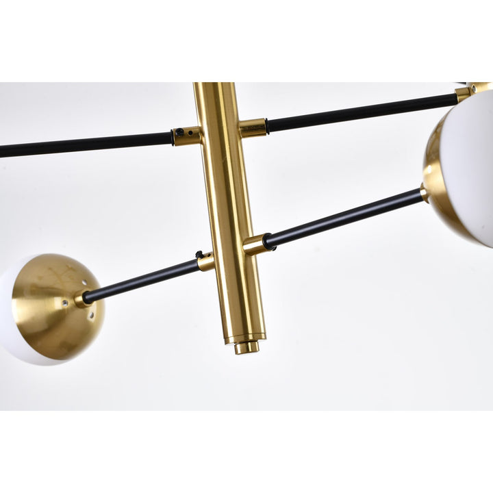 Chandelier In Brass & Black Finish