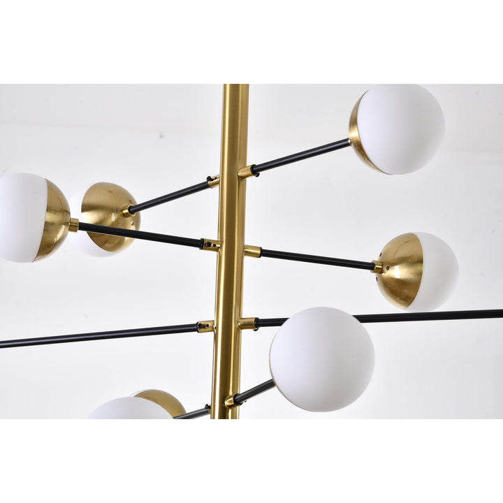 Chandelier In Brass & Black Finish