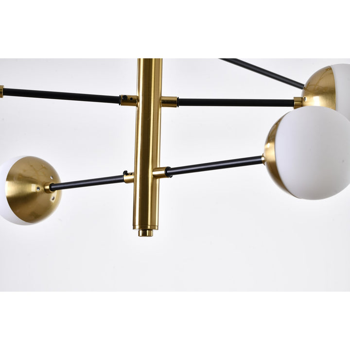 Chandelier In Brass & Black Finish