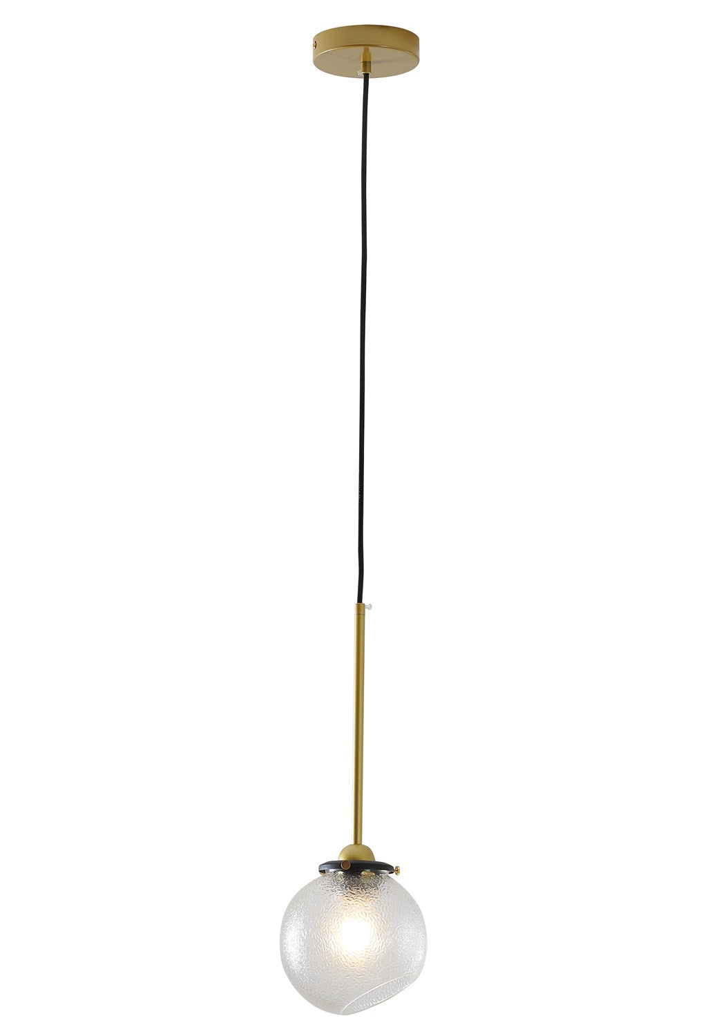 Single Pendant Lighting In Gold Finish by Bethel