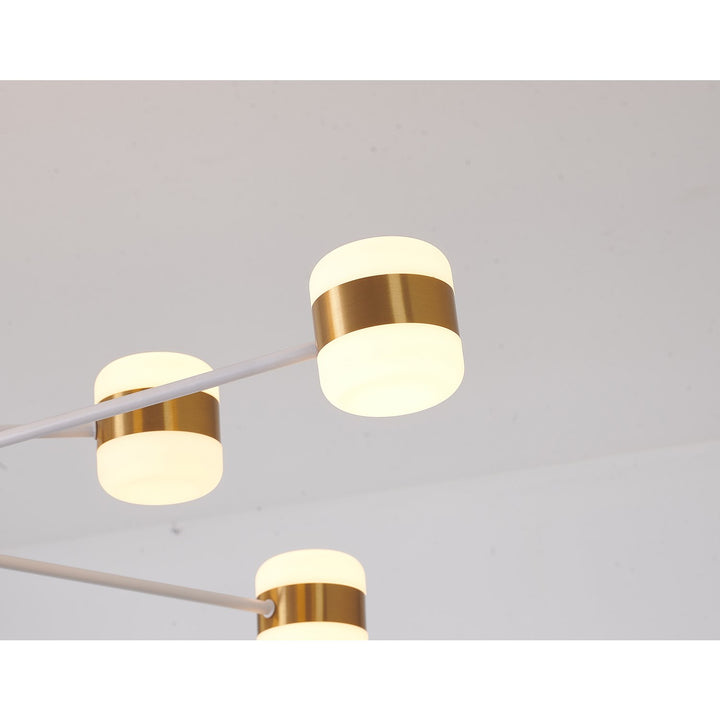 Led Chandelier In White Finish