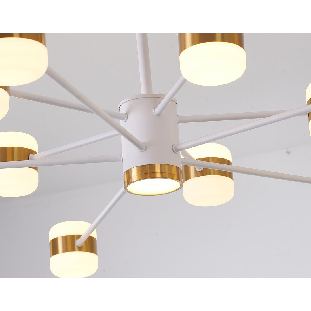 Led Chandelier In White Finish