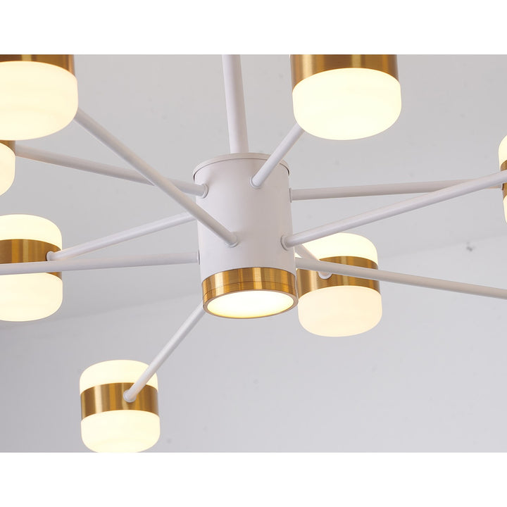 Led Chandelier In White Finish
