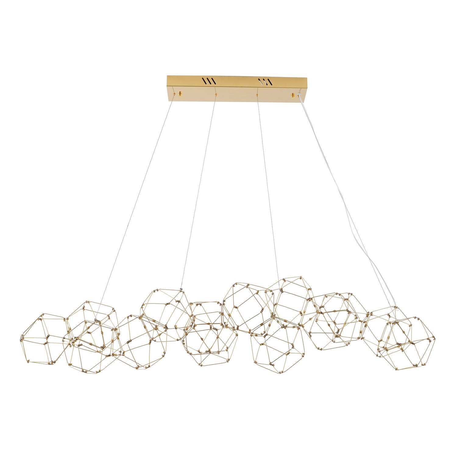 Led Chandelier In Gold Finish
