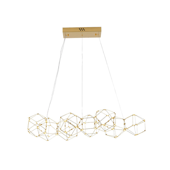 Led Chandelier In Gold Finish by Bethel