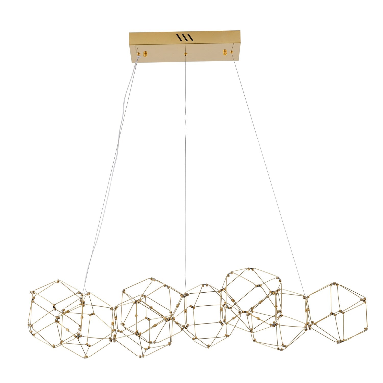 Led Chandelier In Gold Finish