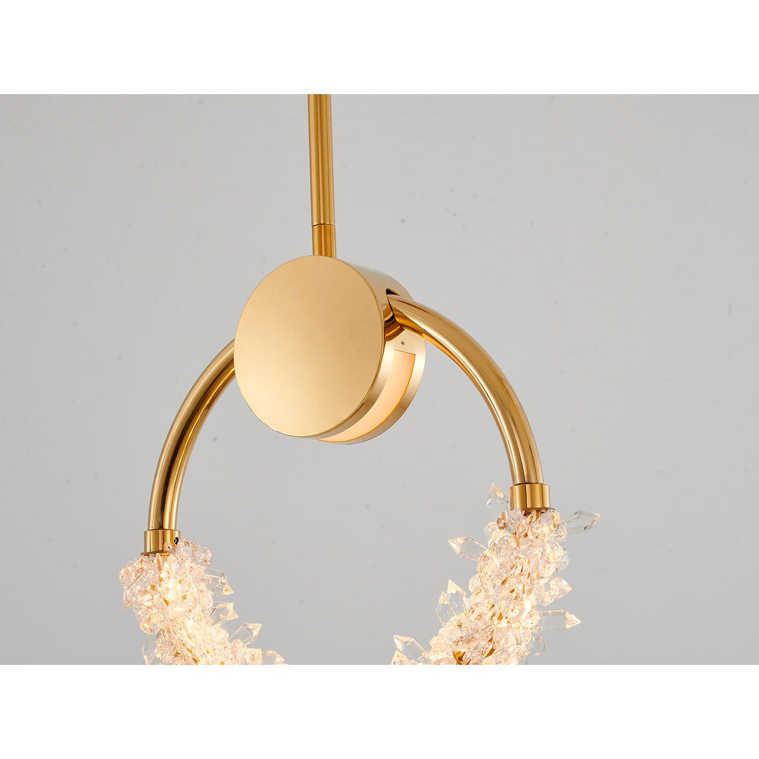Led Single Pendant Lighting In Gold Finish