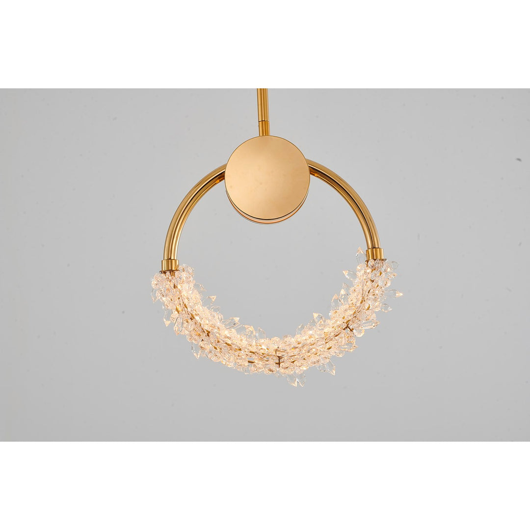 Led Single Pendant Lighting In Gold Finish