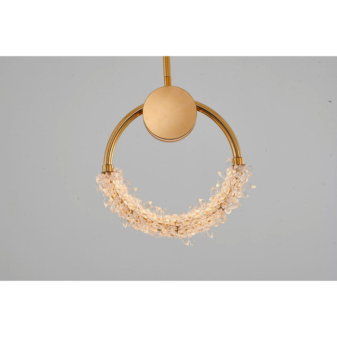 Led Single Pendant Lighting In Gold Finish