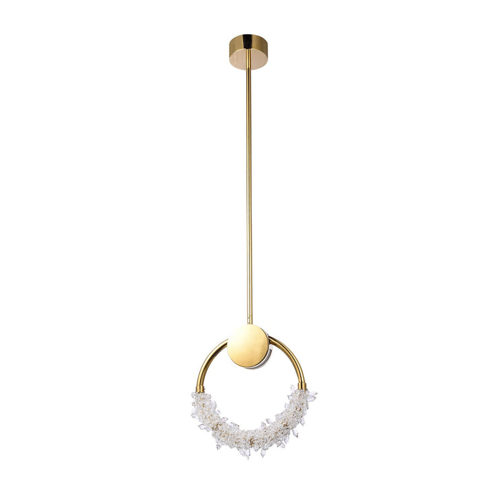 Led Single Pendant Lighting In Gold Finish