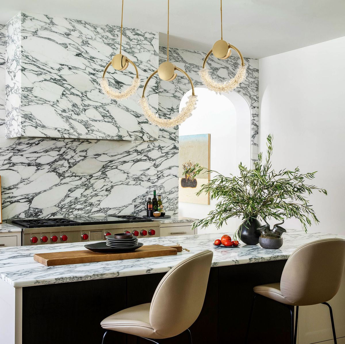 Led Chandelier In Gold Finish by Bethel